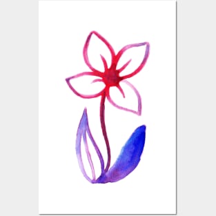 Pink Purple Watercolor Flower Posters and Art